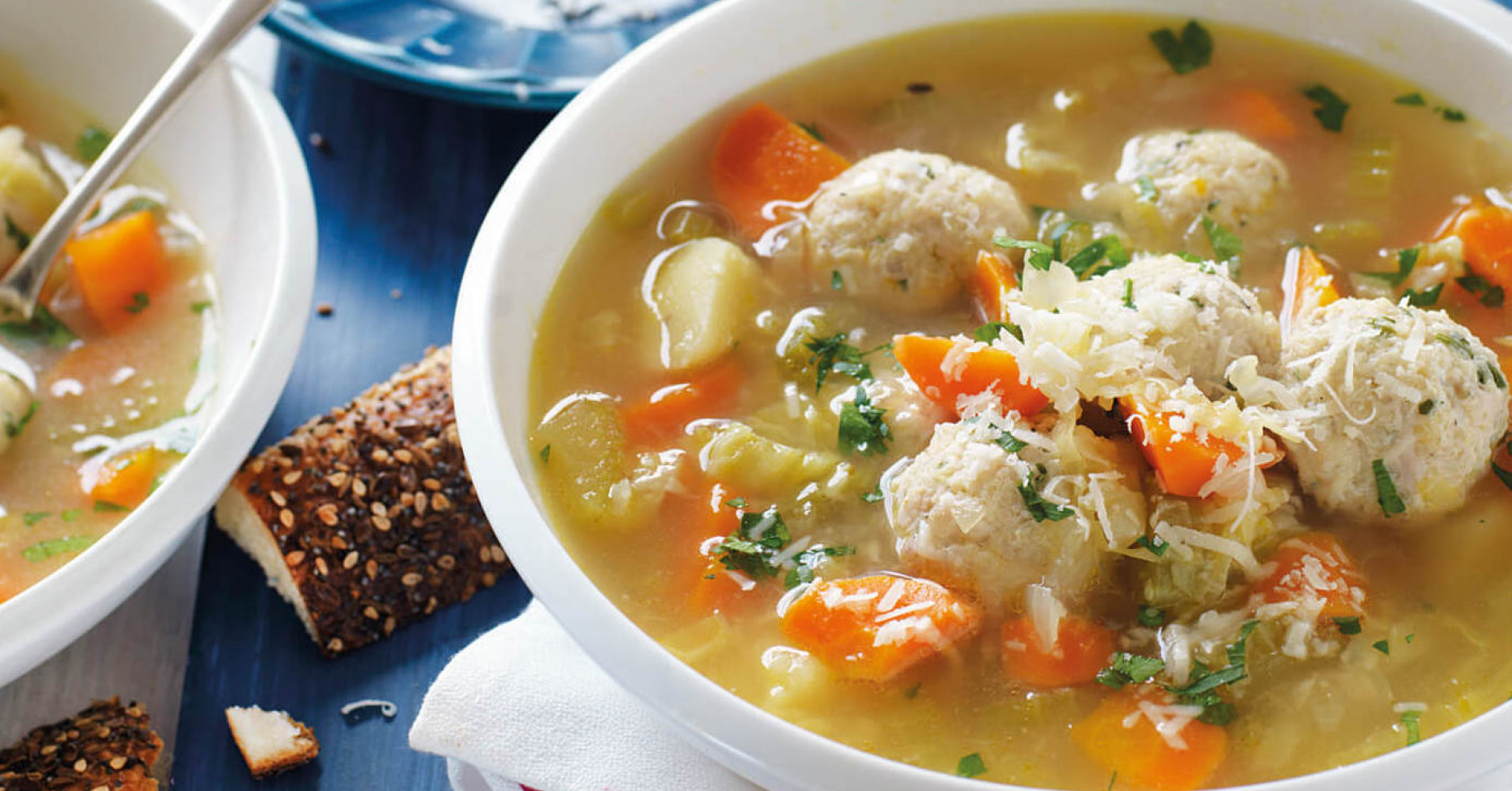 Veggie and Chicken Meatball Soup Recipe | myfoodbook